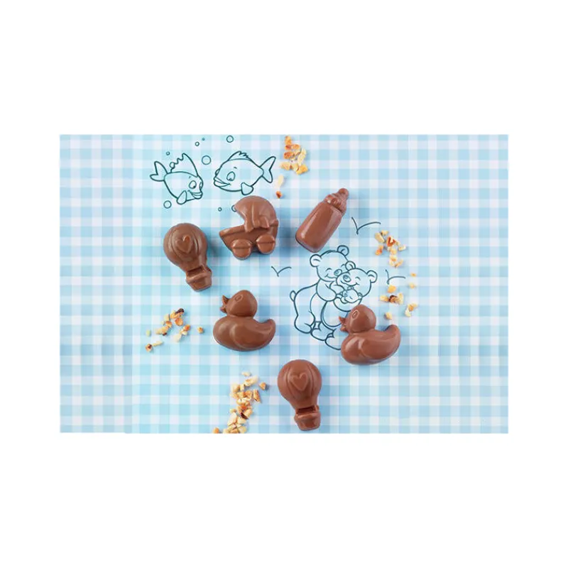 EASY CHOC Moules À Chocolat | Moule Silicone*Moule à Chocolat 12 Sujets Bébé - Silicone Spécial Chocolat