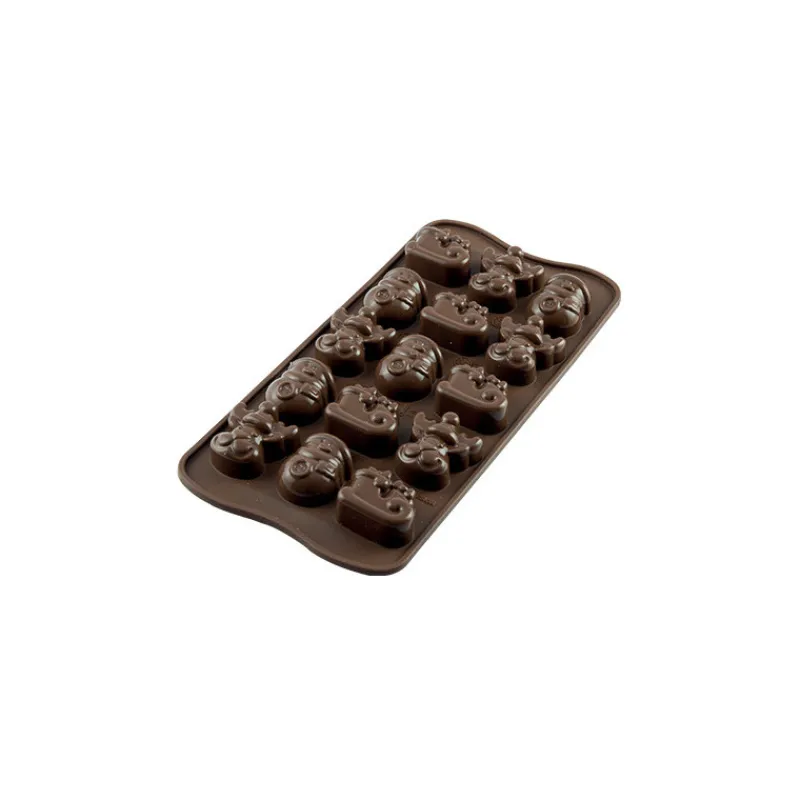 SILIKOMART Moules À Chocolat | Moule Silicone*Moule à Chocolat 15 Sujets Noël Easy Choc - Silicone Spécial Chocolat