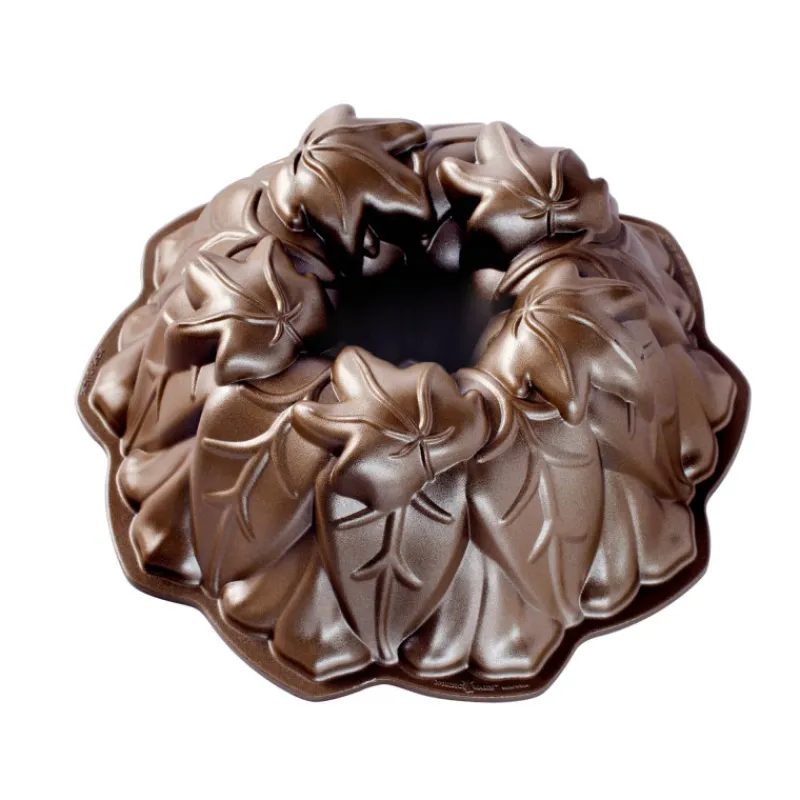 NORDIC WARE Moules À Gâteaux | Moule Anti-adhésif*Moule à Gâteau Bundt Feuilles d'Automne Bronze