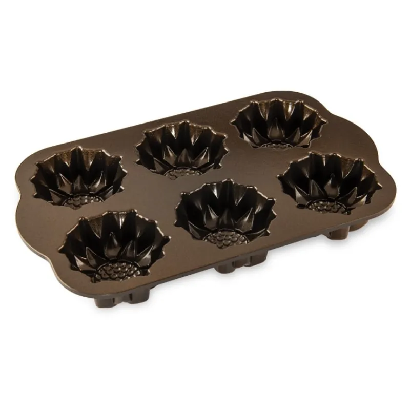 NORDIC WARE Moule Anti-adhésif | Moules À Gâteaux*Moule à Gâteaux Tournesols (x6) Bronze