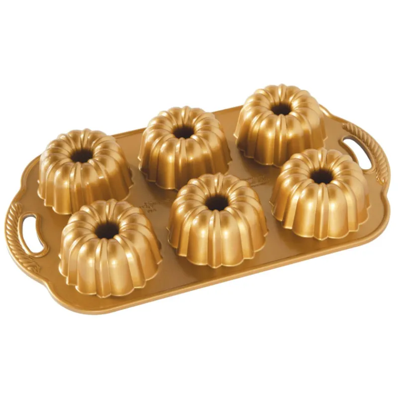 NORDIC WARE Moule Anti-adhésif | Moules À Gâteaux*Moule Mini Bundt Anniversaire (x6) Gold