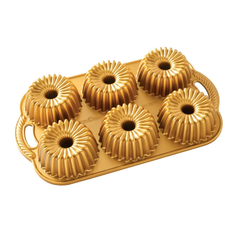 NORDIC WARE Moule Anti-adhésif | Moules À Gâteaux*Moule Mini Bundt Brilliance (x6) Gold