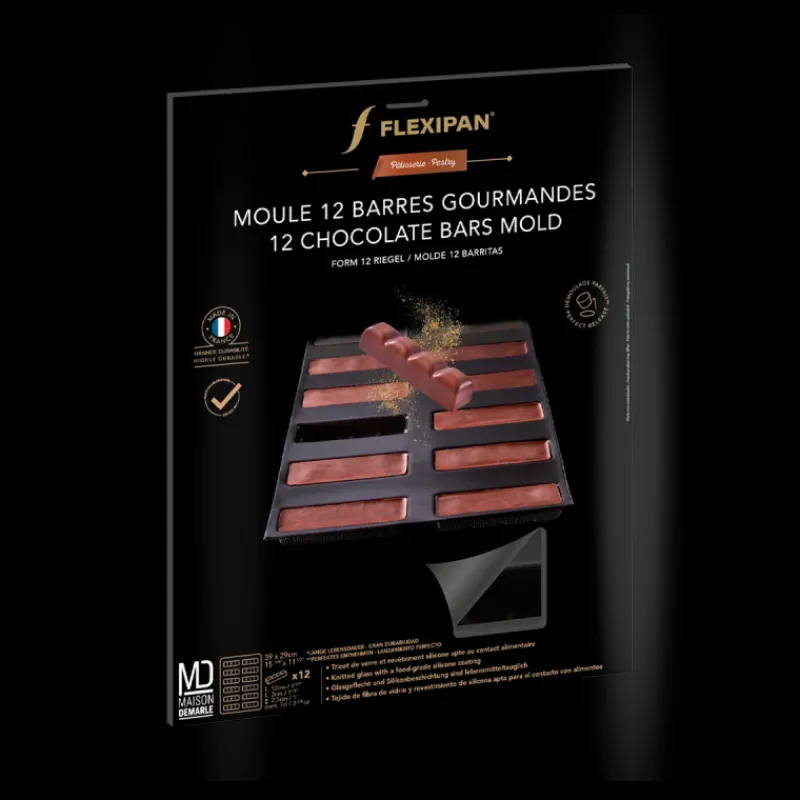 FLEXIPAN DEMARLE Moule Anti-adhésif | Moule Silicone*Moule Silicone 12 Barres Gourmandes