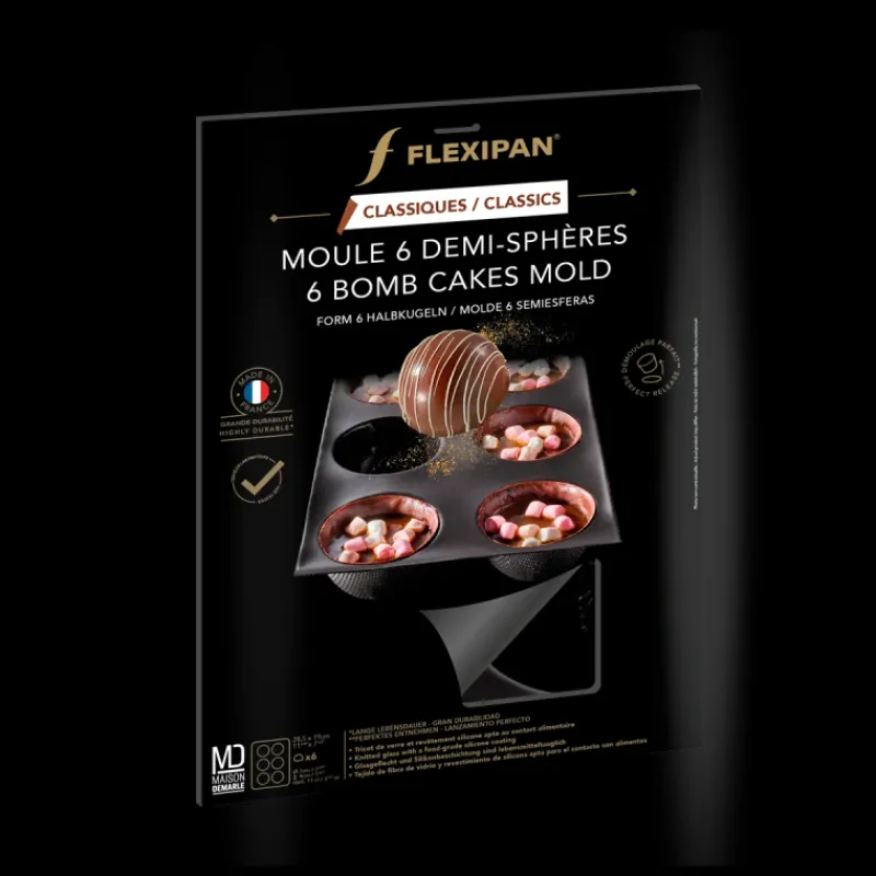 FLEXIPAN DEMARLE Moule Anti-adhésif | Moule Silicone*Moule Silicone 6 Demi-Sphères Ø 7 cm