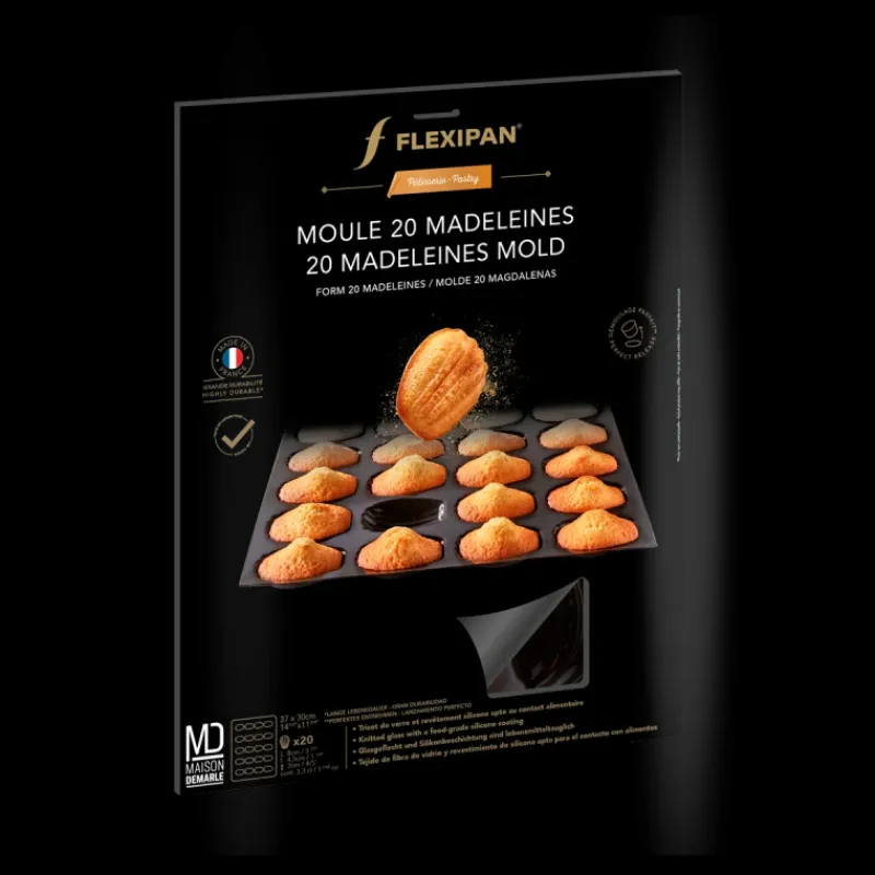 FLEXIPAN DEMARLE Moule Anti-adhésif | Moule Silicone*Moule Silicone 20 Madeleines 8 x 4,5 cm