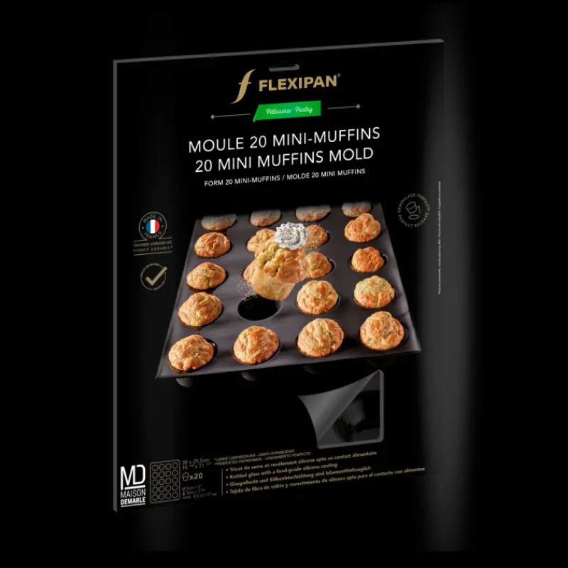 FLEXIPAN DEMARLE Moule Anti-adhésif | Moule Silicone*Moule Silicone 20 Mini Muffins Ø 5 cm