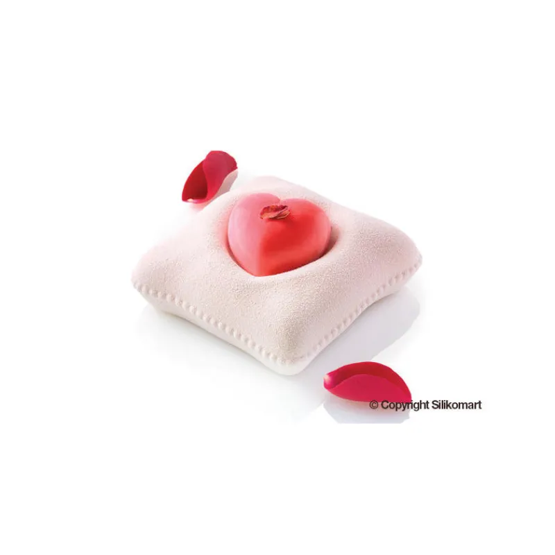 SILIKOMART Moule Silicone | Moules À Gâteaux*7 Moules Silicone Coussin et 1 Plaque 15 Cœurs Bombés Professional