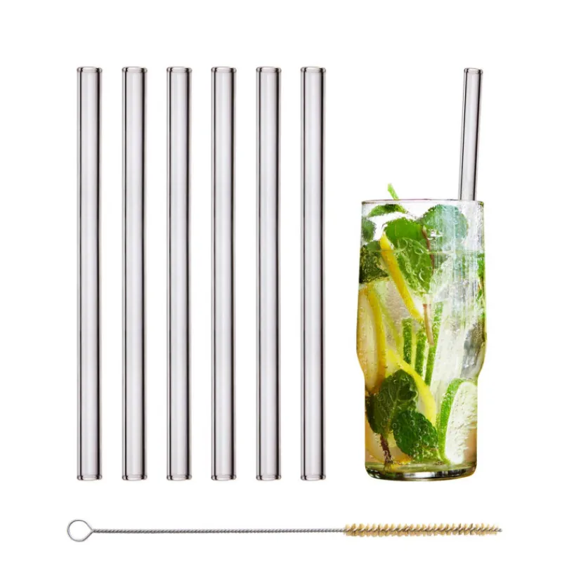 Cuisine Addict Accessoires Bar*Paille Réutilisable en Verre 20cm droite x6 HALM