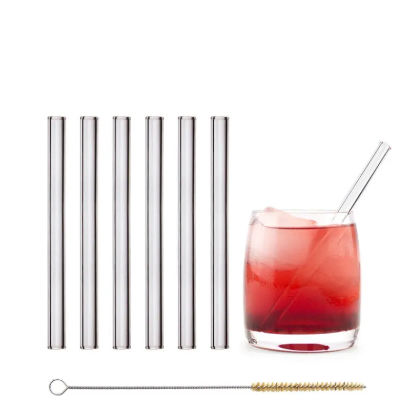 Cuisine Addict Accessoires Bar*Paille Réutilisable en Verre 15cm droite x6 HALM