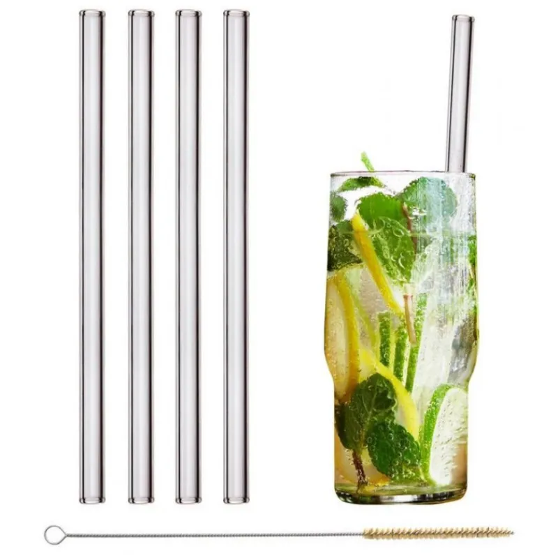 Cuisine Addict Accessoires Bar*Paille Réutilisable en Verre 20cm droite x4 HALM