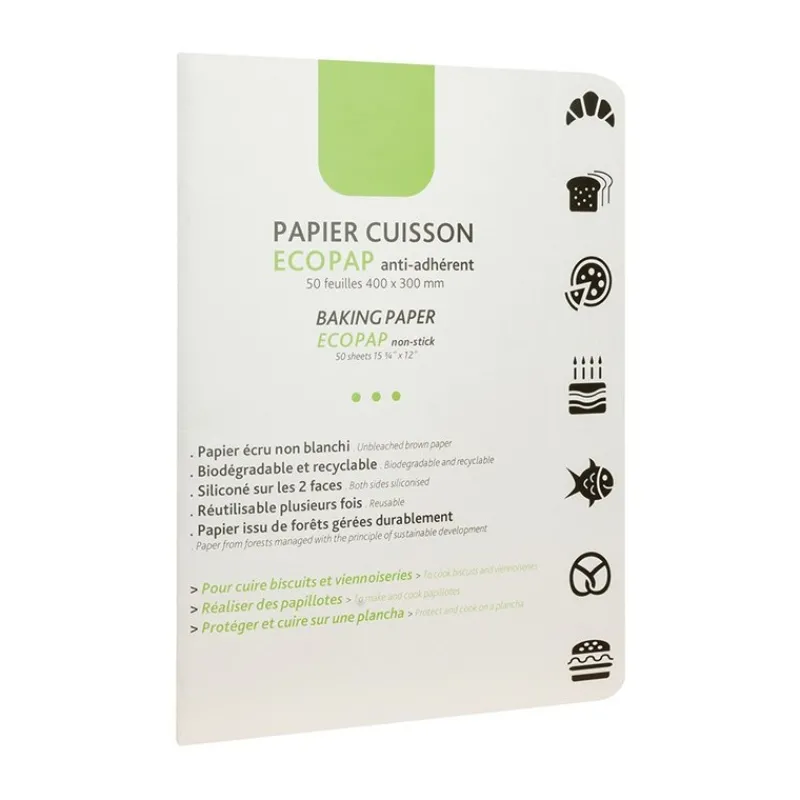 MATFER Feuilles De Cuisson | Recharges*Papier Cuisson EcoPap 40 x 30 cm x50 feuilles