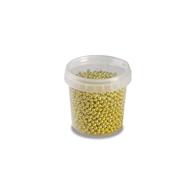 PAVONI Décoration Comestible*Perles en Sucre Or Métallisé Ø 4 mm 120 g