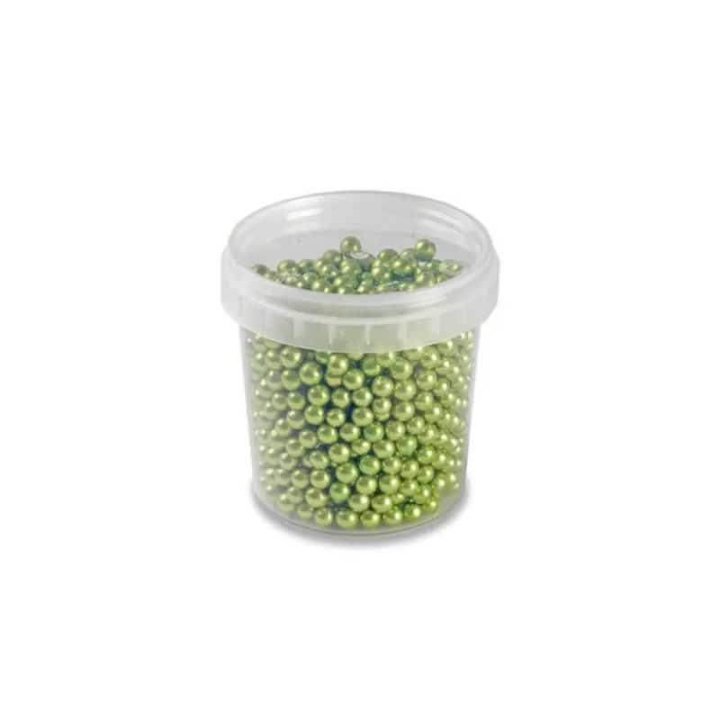 PAVONI Décoration Comestible*Perles en Sucre Vert Métallisé Ø 4 mm 120 g