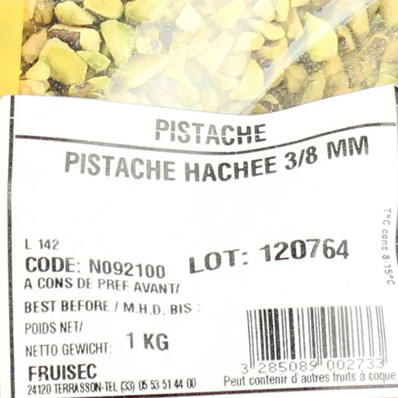 FRUISEC Fruits Secs*Pistache hachée 3/8 mm 1kg