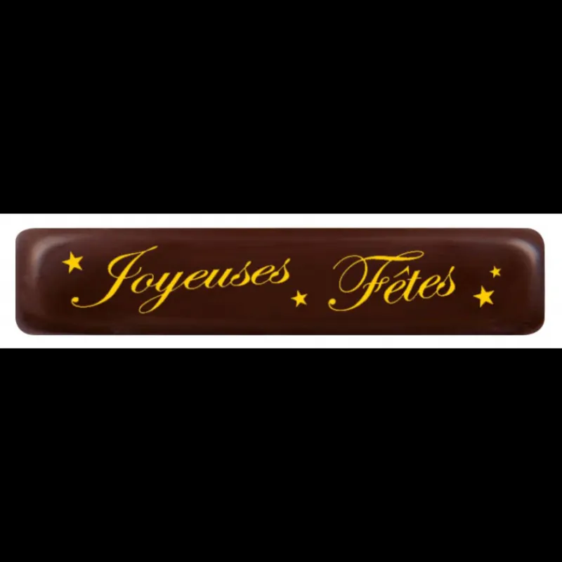 FLORENSUC Décoration Comestible*Plaque Chocolat Joyeuses Fêtes 7 x 1,5 cm (x132)