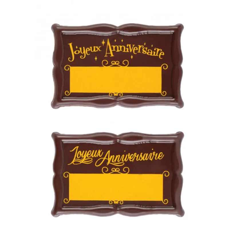 FLORENSUC Décoration Comestible*Plaque Chocolat Joyeux Anniversaire à Graver x18