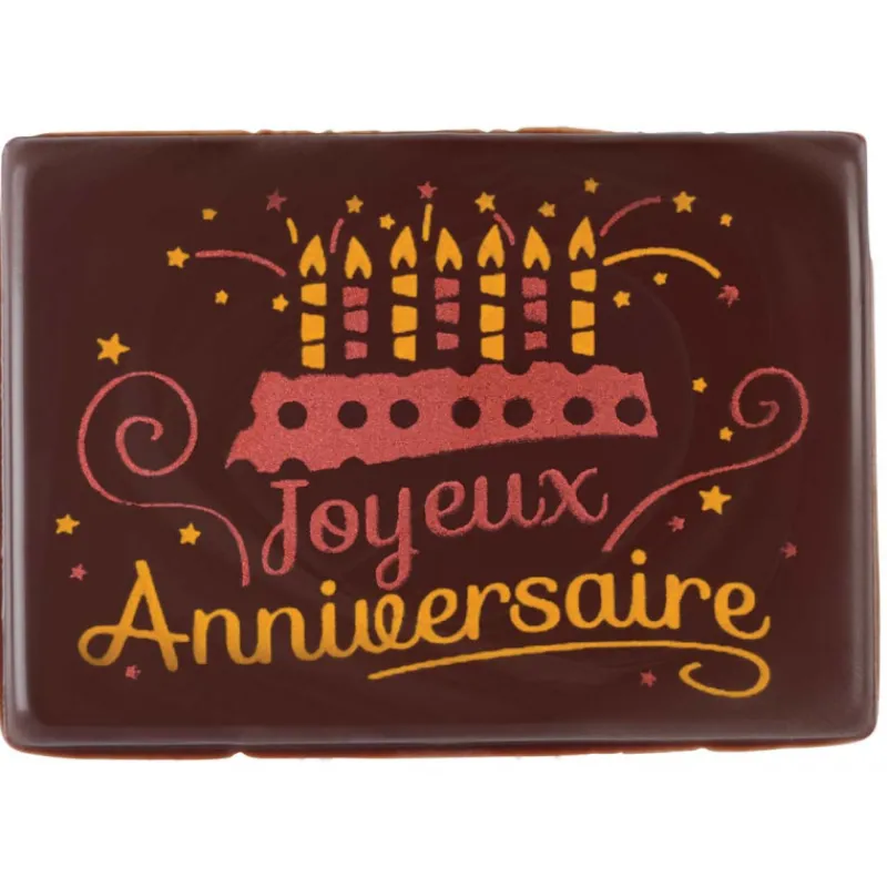 FLORENSUC Décoration Comestible*Plaque Chocolat Joyeux Anniversaire x48