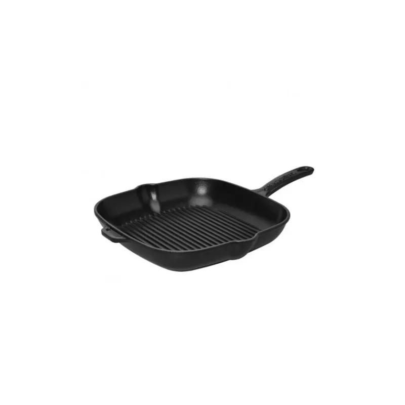 CHASSEUR Grills | Poêles*Poêle-gril en Fonte carré 20 cm Noir Mat