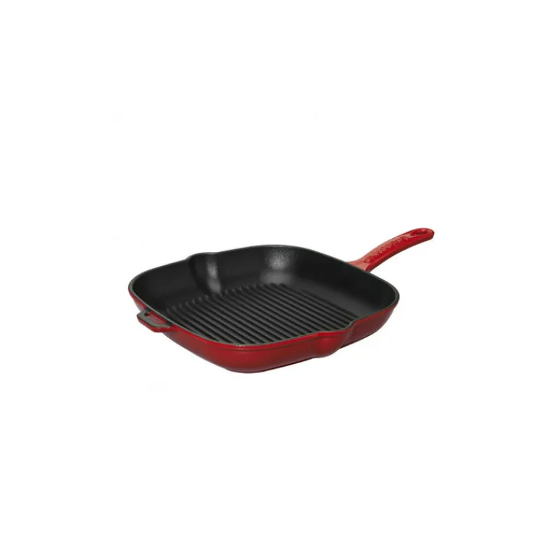 CHASSEUR Grills | Poêles*Poêle-gril en Fonte carré 20 cm Rouge