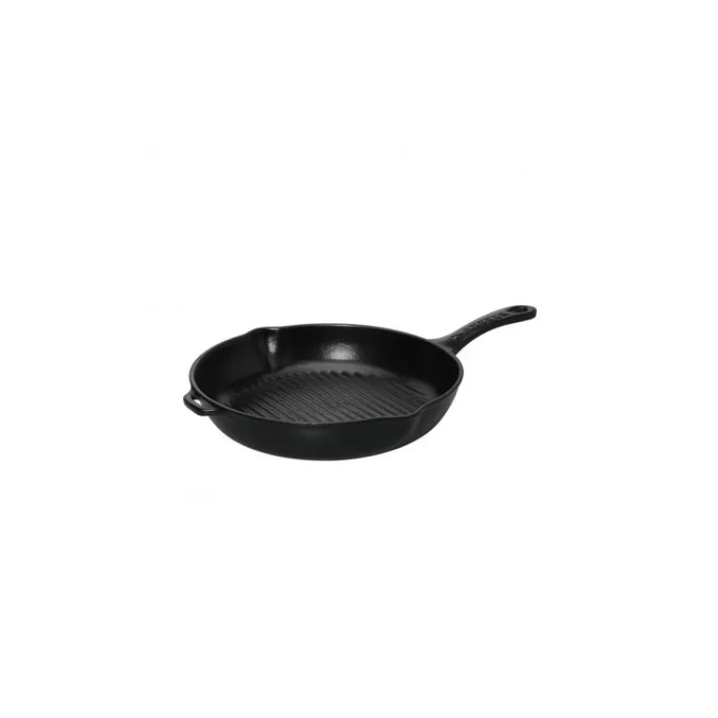 CHASSEUR Grills | Poêles*Poêle-gril en Fonte rond 25 cm Noir Mat