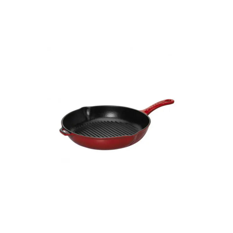 CHASSEUR Grills | Poêles*Poêle-gril en Fonte rond 25 cm Rouge