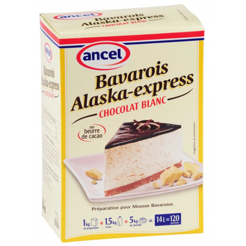 ANCEL Préparation Pâtisserie*Prép. bavarois Alaska-Express Cacao blanc 1 kg