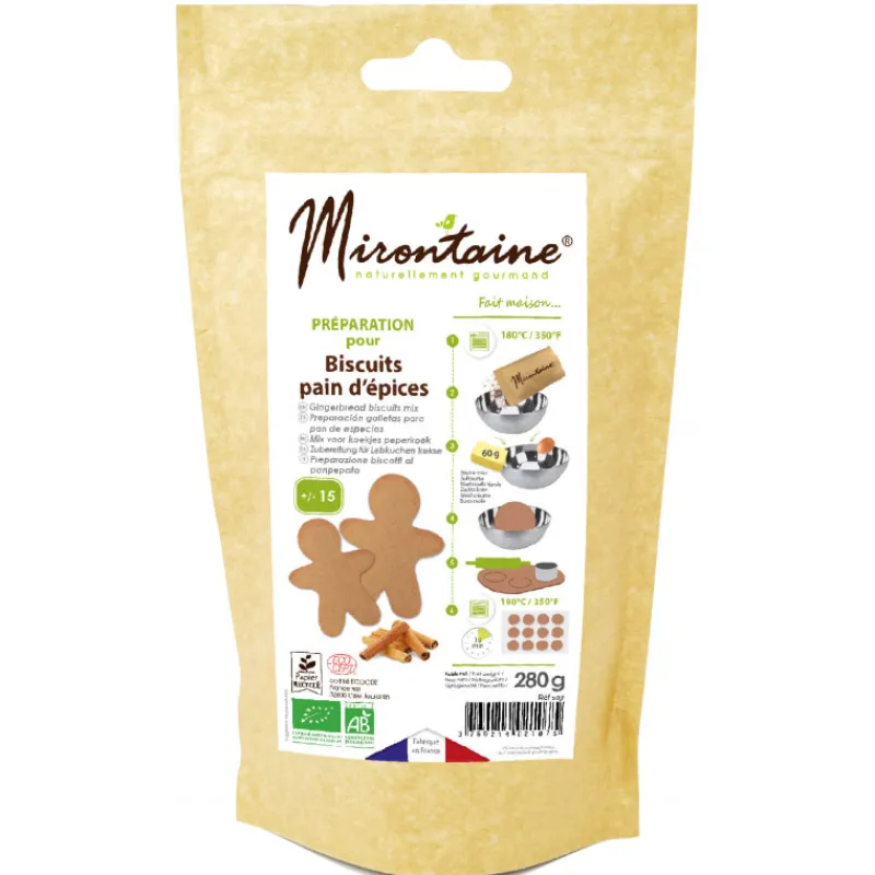 MIRONTAINE Préparation Pâtisserie*Préparation Biscuit Pain d'Épice Bio 280 g