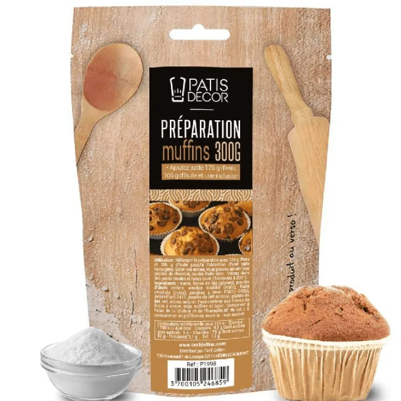 PATISDECOR Préparation Pâtisserie*Préparation Muffins 300 g Patisdécor