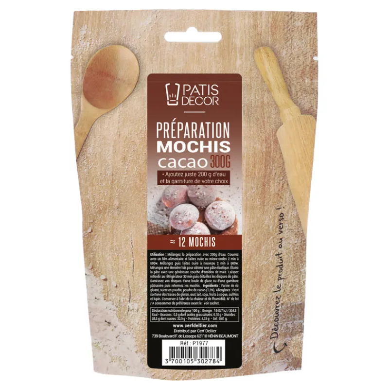 PATISDECOR Préparation Pâtisserie*Préparation Pour Mochis Cacao 300 g Patisdécor