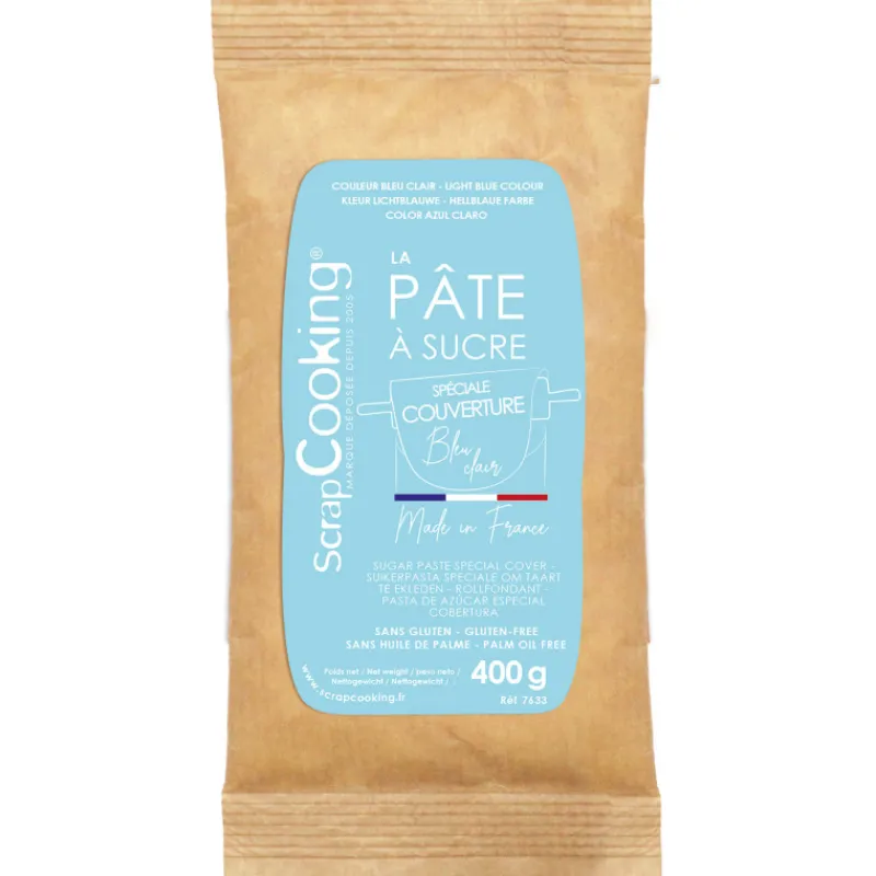 SCRAPCOOKING Trancheuse Electrique | Pâte À Sucre*Pâte à Sucre Bleu Ciel Spéciale Couverture 400g