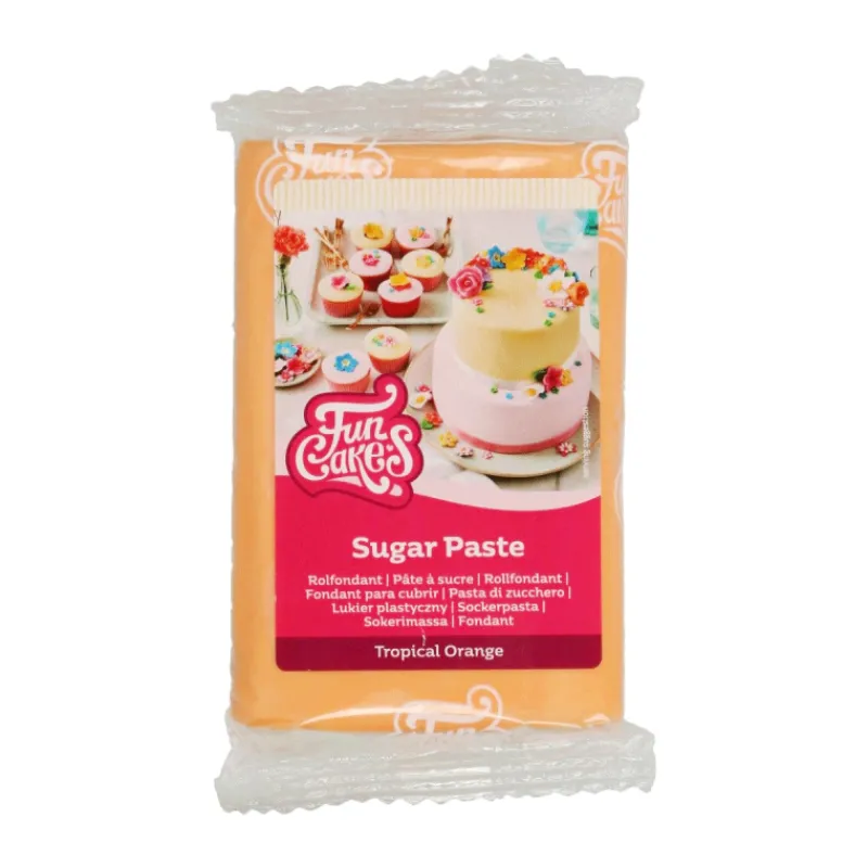 FUNCAKES Pâte À Sucre*Pâte à Sucre Orange Tropicale 250g