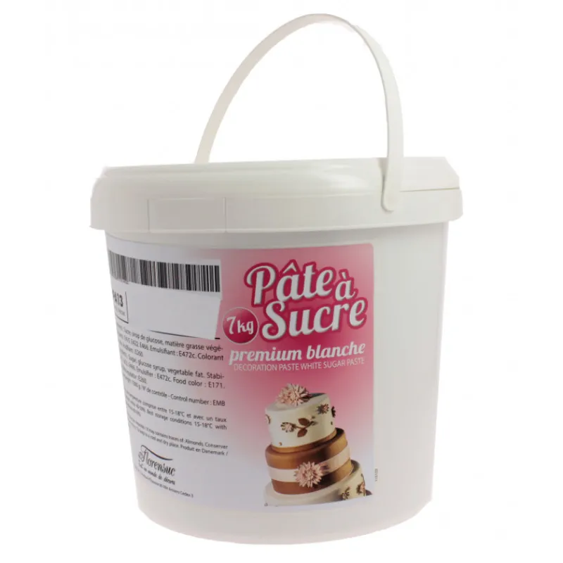 FLORENSUC Pâte À Sucre*Pâte à Sucre PREMIUM Blanche - Seau de 5 kg