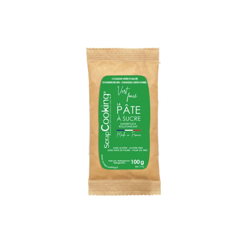 SCRAPCOOKING Pâte À Sucre*Pâte à Sucre Vert Foncé 100 g