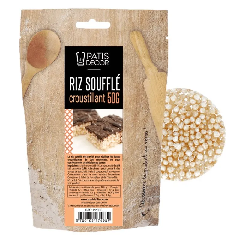 PATISDECOR Produits Pâtisserie*Riz Soufflé 50 g Patisdécor