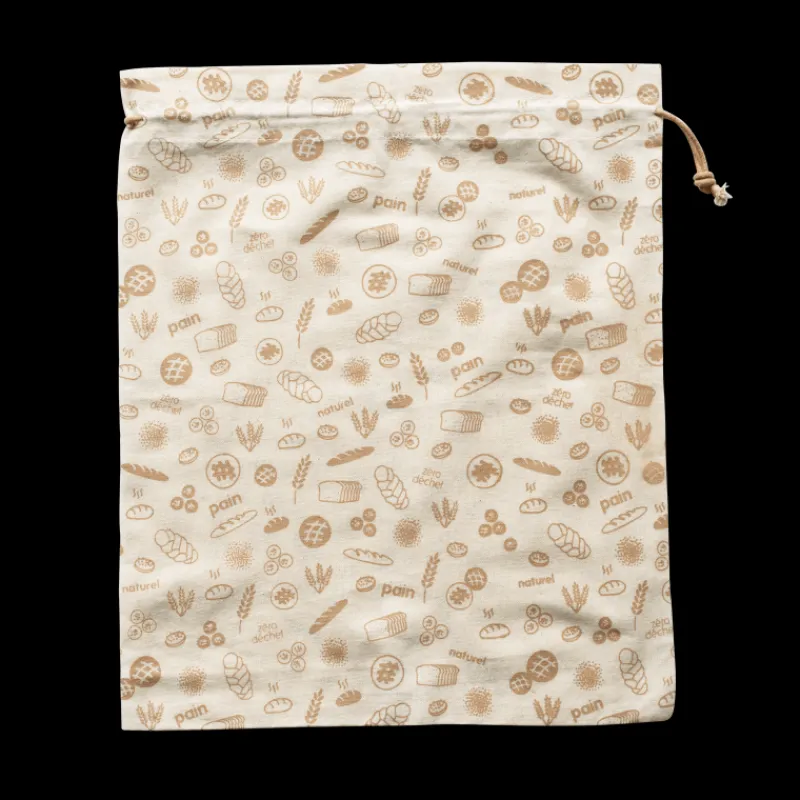 PEBBLY Sac En Tissu*Sac à Vrac Coton Bio Brun 50 x 45 cm