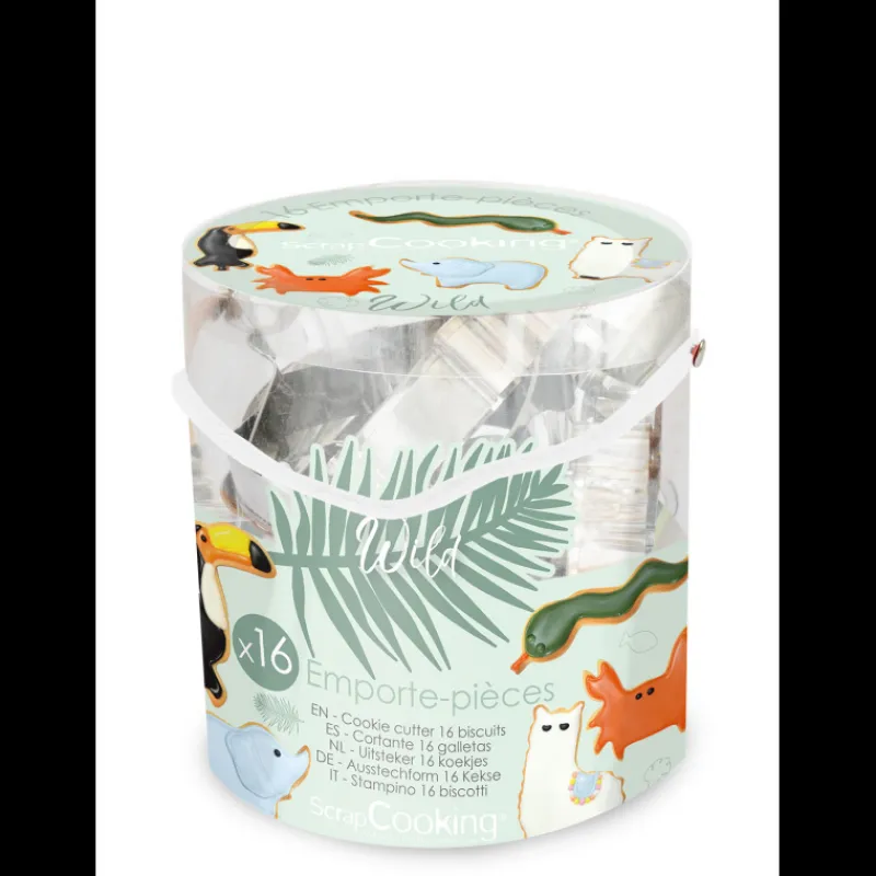 SCRAPCOOKING Emporte Pièce - Découpoir Pâtisserie*Seau 16 Emporte-Pièces Thème Animaux Wild