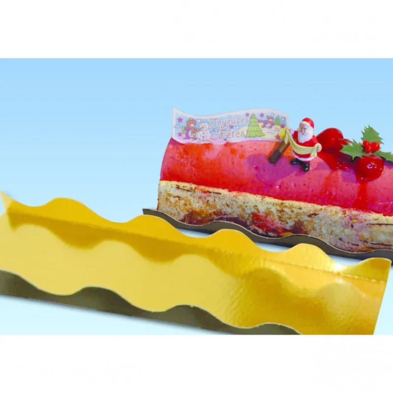 Cuisine Addict Présentoirs Pour Gâteaux*Semelle à Bûche 35x10cm Ondine Or (x50)