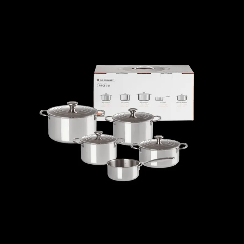 LE CREUSET Batterie De Cuisine | Casseroles*Set 5 Pièces Cocottes Inox Signature