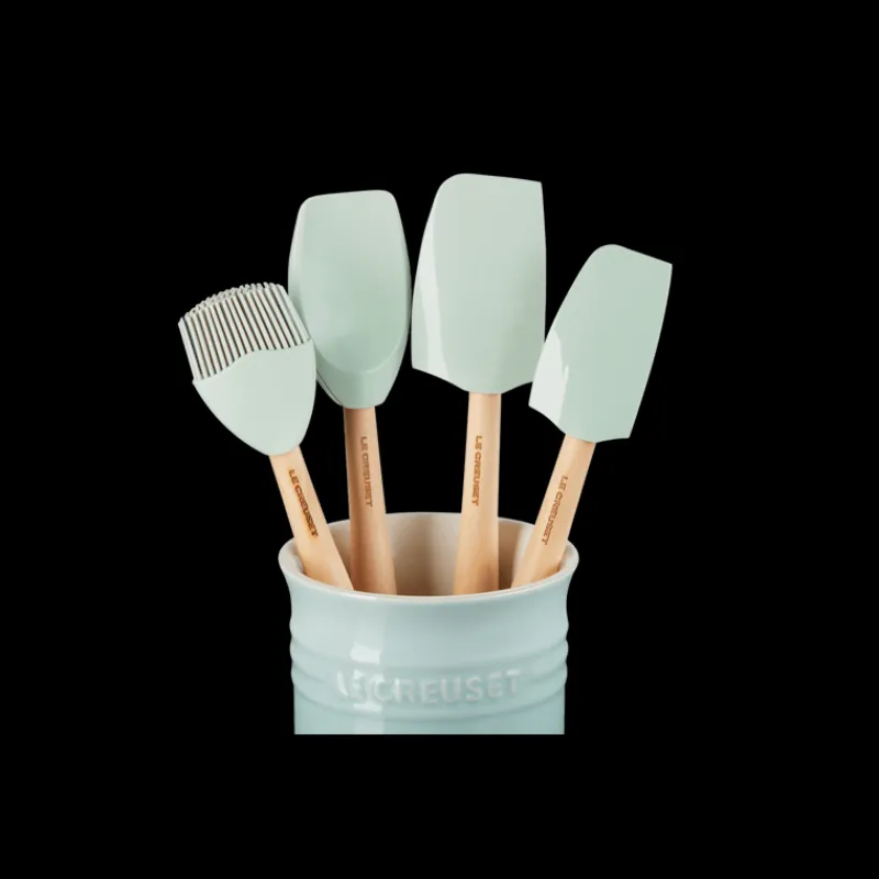 LE CREUSET Spatules*Set pot 1,1 L avec 4 Ustensiles Sea Salt