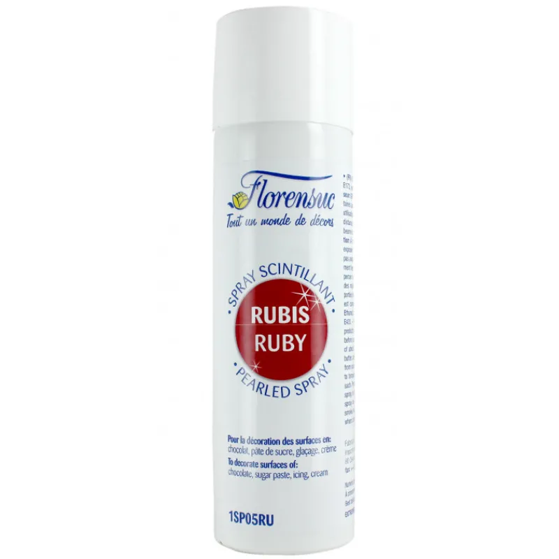 FLORENSUC Spray Alimentaire | Colorants Alimentaires*Spray Alimentaire Scintillant Rubis 250 ml