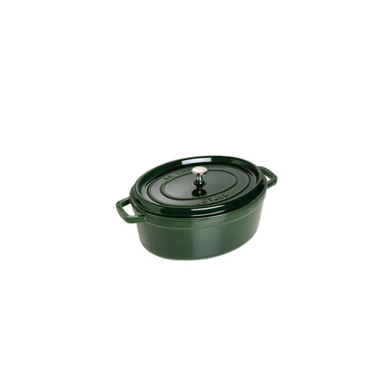 STAUB Cocotte En Fonte*Cocotte Fonte Ovale 33 cm Vert Basilic Majolique 6,7 L