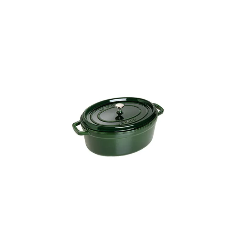 STAUB Cocotte En Fonte*Cocotte Fonte Ovale 31 cm Vert Basilic Majolique 5,5 L