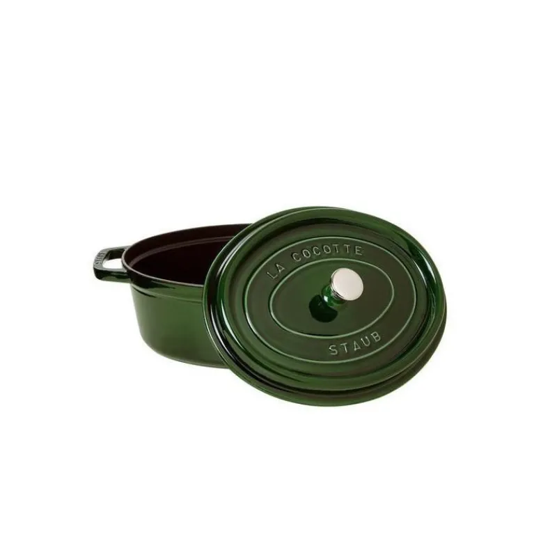 STAUB Cocotte En Fonte*Cocotte Fonte Ovale 33 cm Vert Basilic Majolique 6,7 L