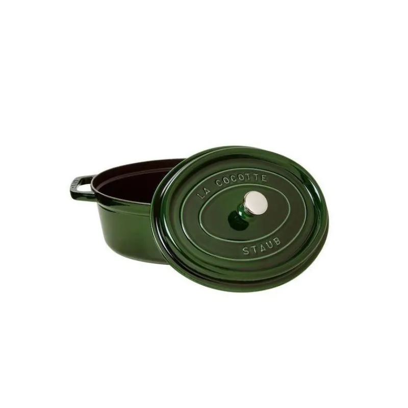 STAUB Cocotte En Fonte*Cocotte Fonte Ovale 31 cm Vert Basilic Majolique 5,5 L