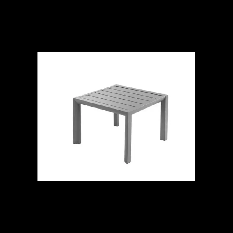 GROSFILLEX Mobilier Lounge | Salon De Jardin Professionnel*Table Basse Carrée 50 x 50 cm Gris Platinium Sunset