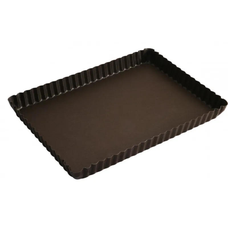 GOBEL Moule Anti-adhésif | Moules À Gâteaux*Tarte rectangulaire bord cannelé fond fixe