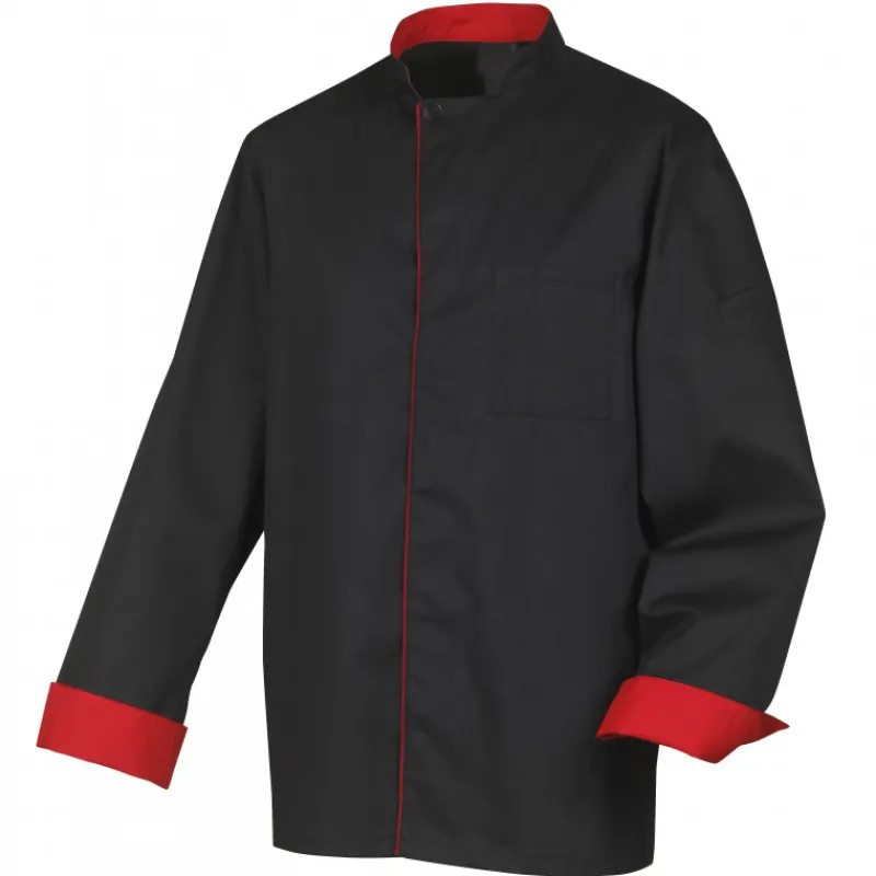 ROBUR Veste De Cuisine*Veste de Cuisine Mixte Noire/Rouge BOKO T.0